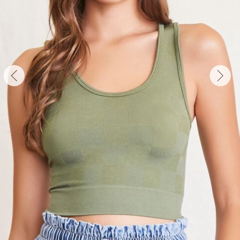 Green Checkered Tank Top